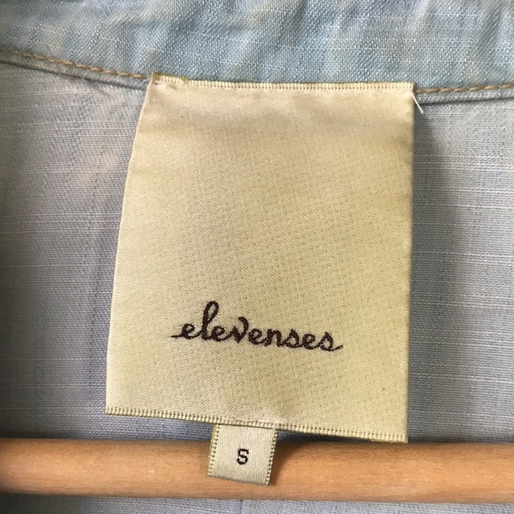 Elevenses denim button down V neck size S - Picture 3 of 7